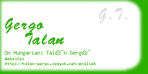 gergo talan business card